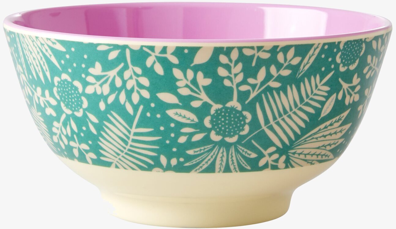 Skål Fern & Flower Print från Rice med botaniskt mönster