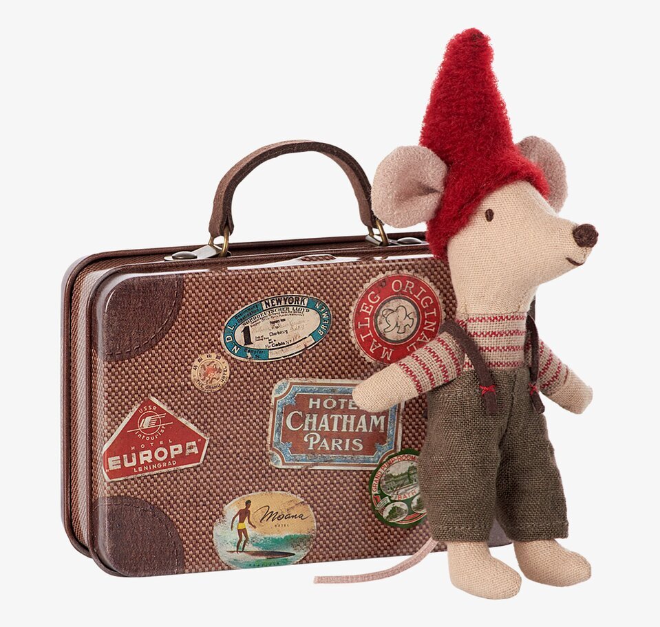 Christmas Mouse In Suitcase från Maileg, mus i resväska