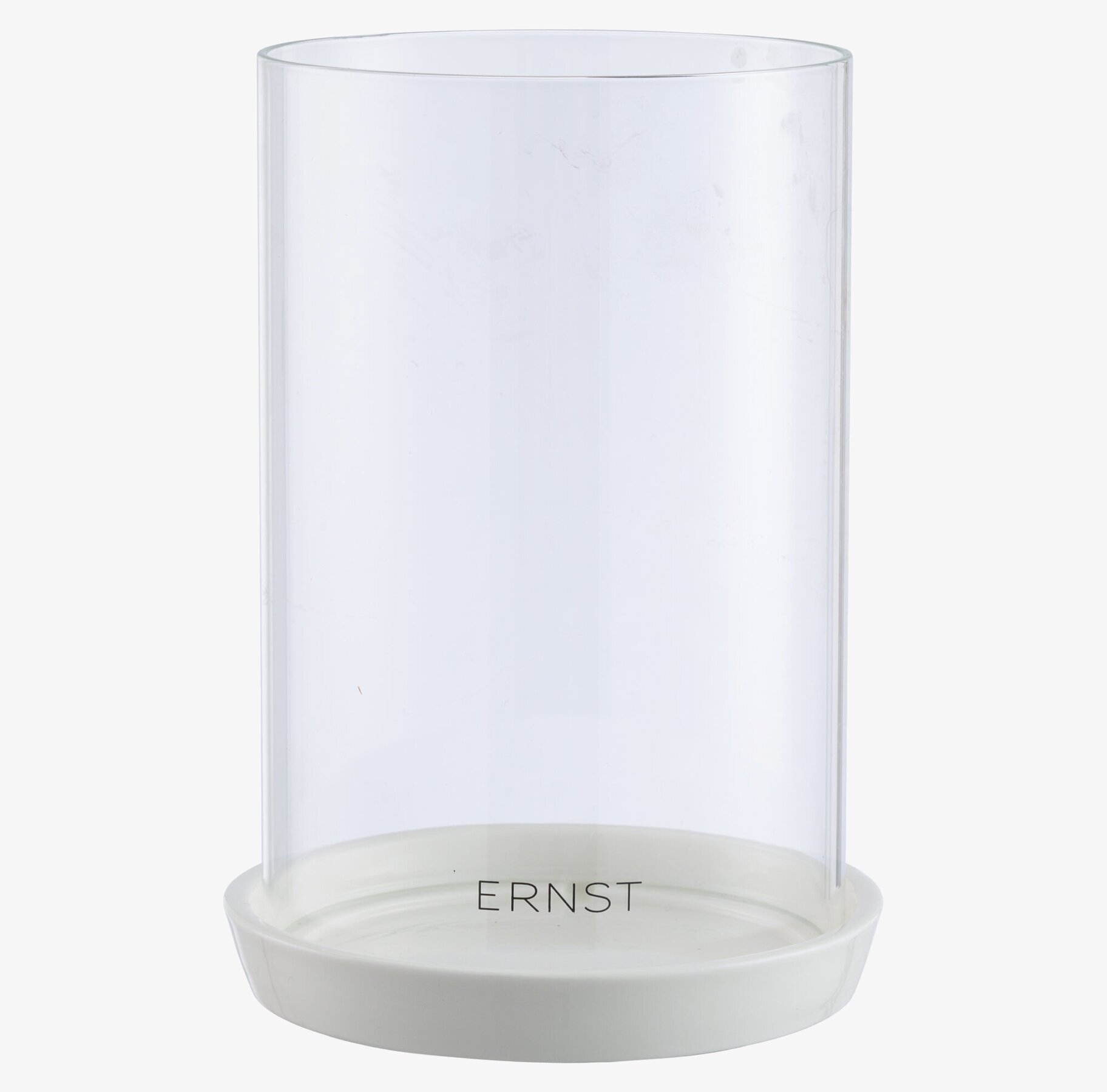 Ljuslykta Pigg Vit från Ernst i glas och vit keramik