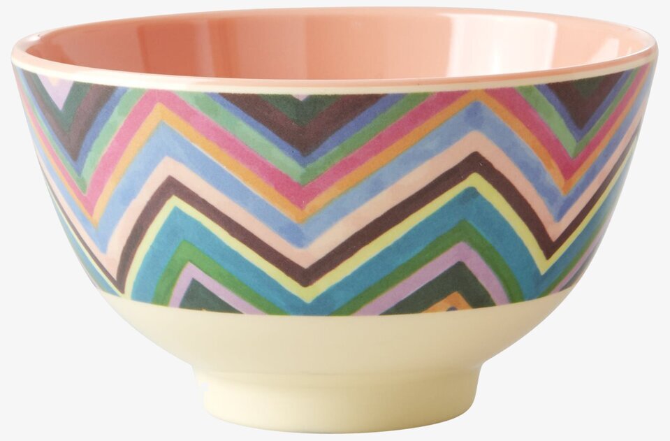 Liten Skål Zig Zag Print från Rice med färgglatt mönster