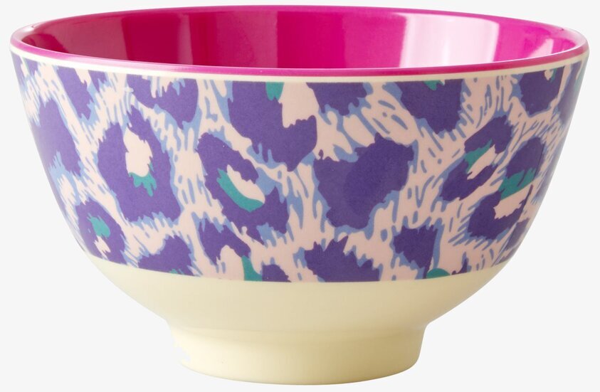 Liten Skål Leopard Print från Rice med lila leopardmönster