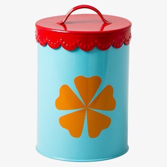 Bild av färgglad plåtburk med unik och lekfull design