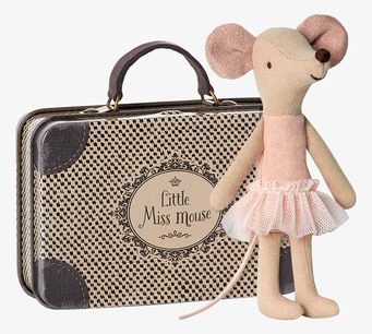 Ballerina In Suitcase från Maileg med mus och retroresväska