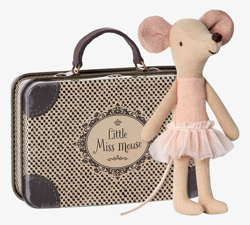 Ballerina In Suitcase från Maileg med mus och retroresväska