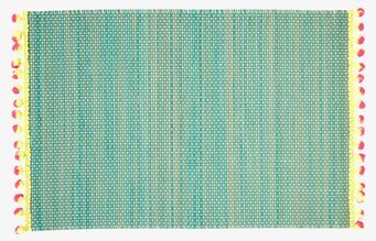 Bordsunderlägg Pom Pom från Rice med grönt vävt mönster