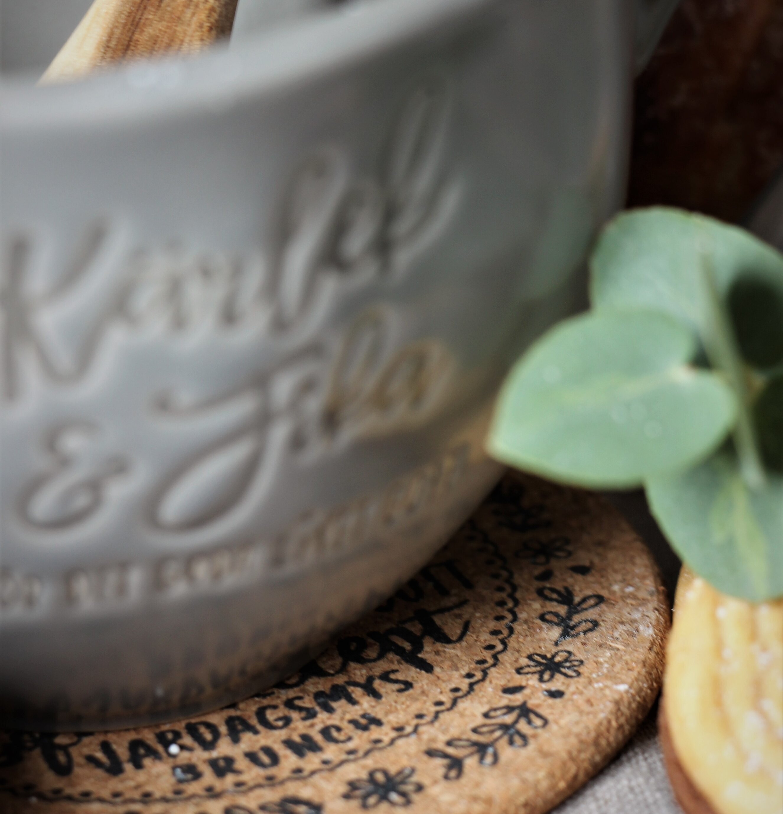 Glasunderlägg Kärlek & Fika från Majas Cottage med mugg