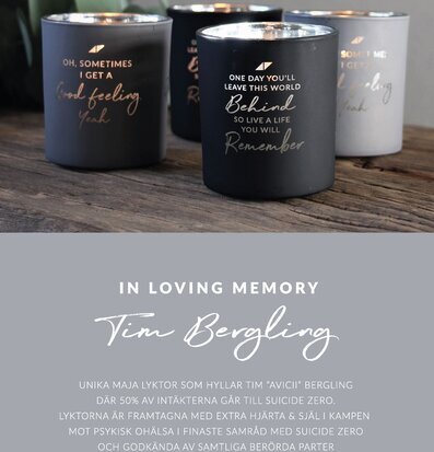 Ljuslykta Avicii - In Loving Memory från Majas Cottage