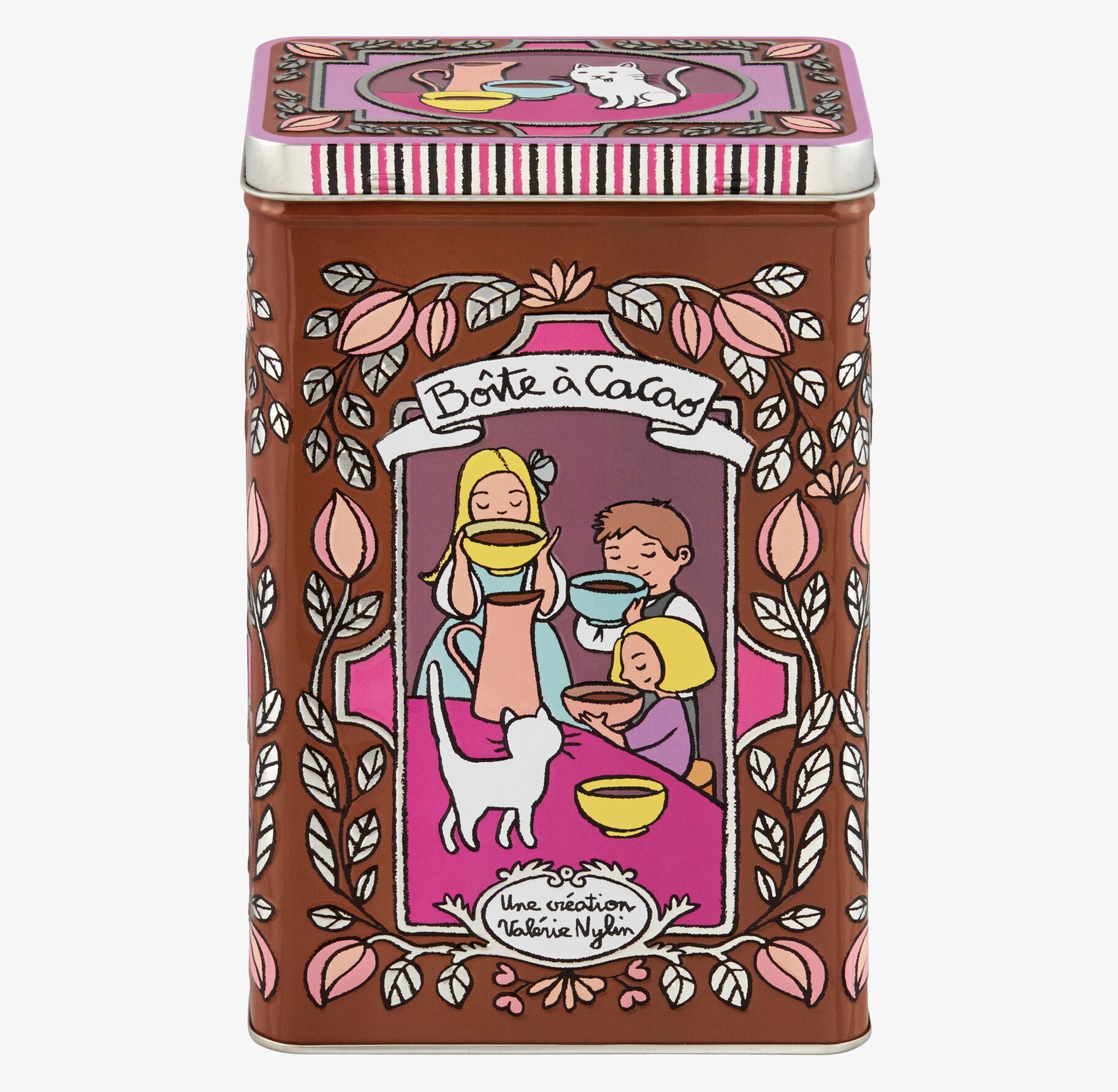 Plåtburk Relief Cacao Brun från Derriére la porte