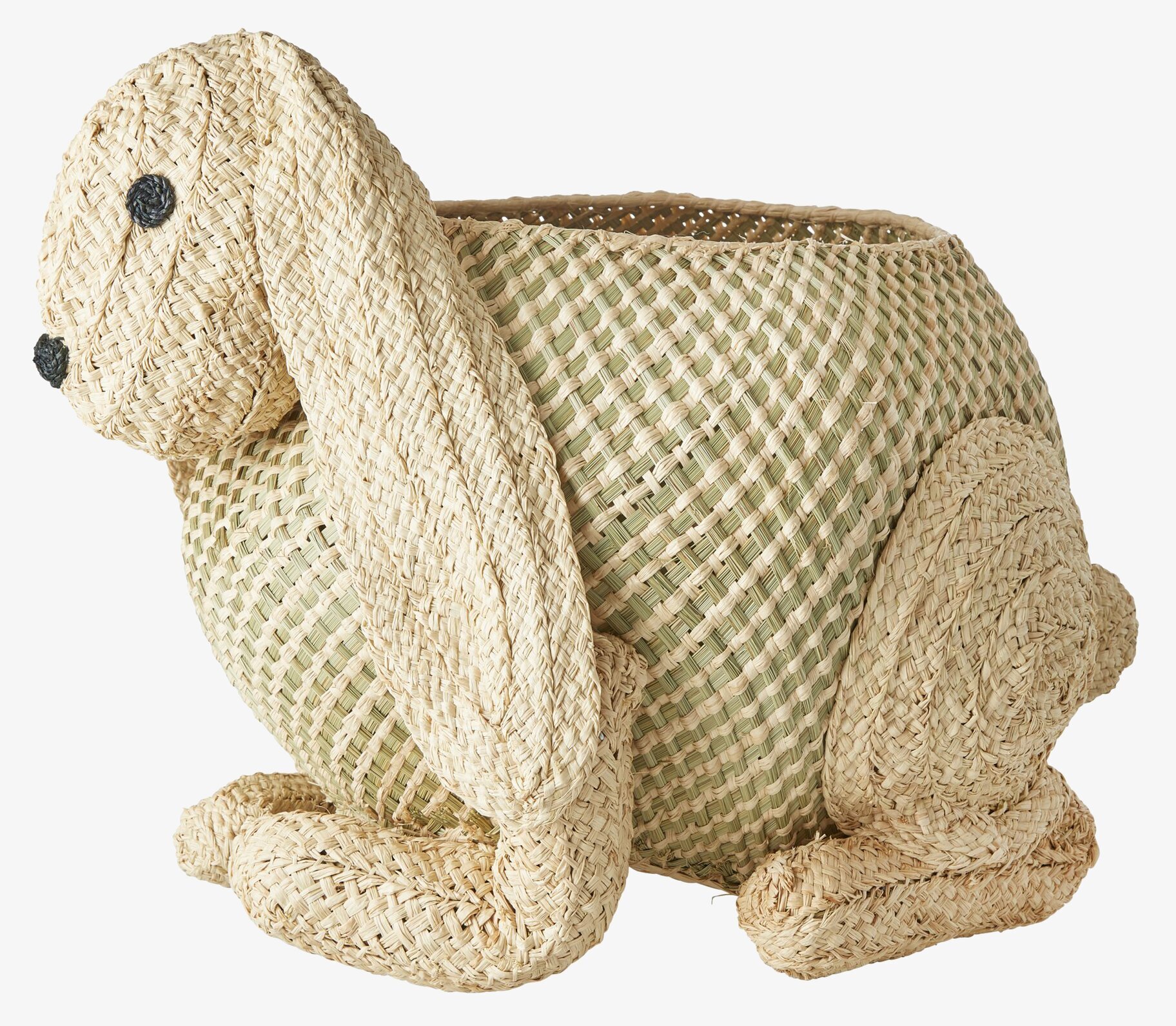 Förvaringskorg Kanin från Rice i flätad halm, sittande kanin