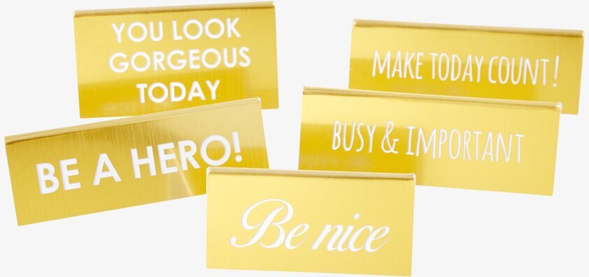 Desk Sign Clever Quotes från Rice med motiverande budskap