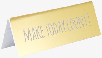 Desk Sign Clever Quotes från Rice på vit bakgrund