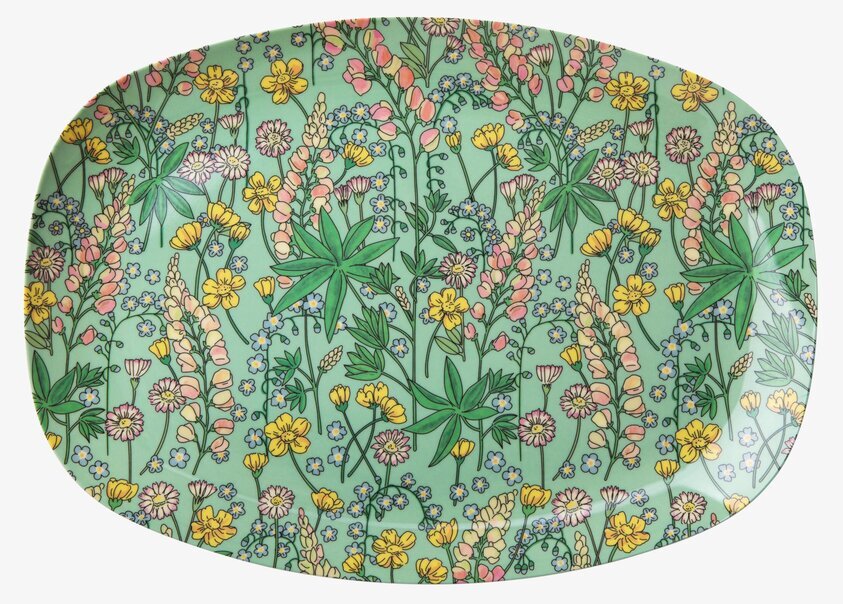 Tallrik Lupin Print från Rice med färgglatt blommönster