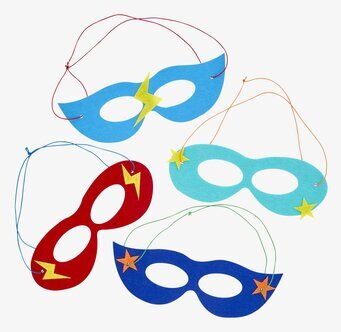 Filtmask Superhjältar från Rice i olika färger och mönster