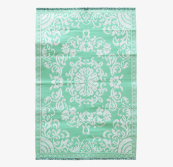 Matta Circle Flower Design Medium från Rice i mintgrönt