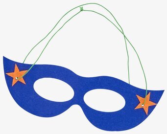 Filtmask Superhjältar från Rice med blå och orange design