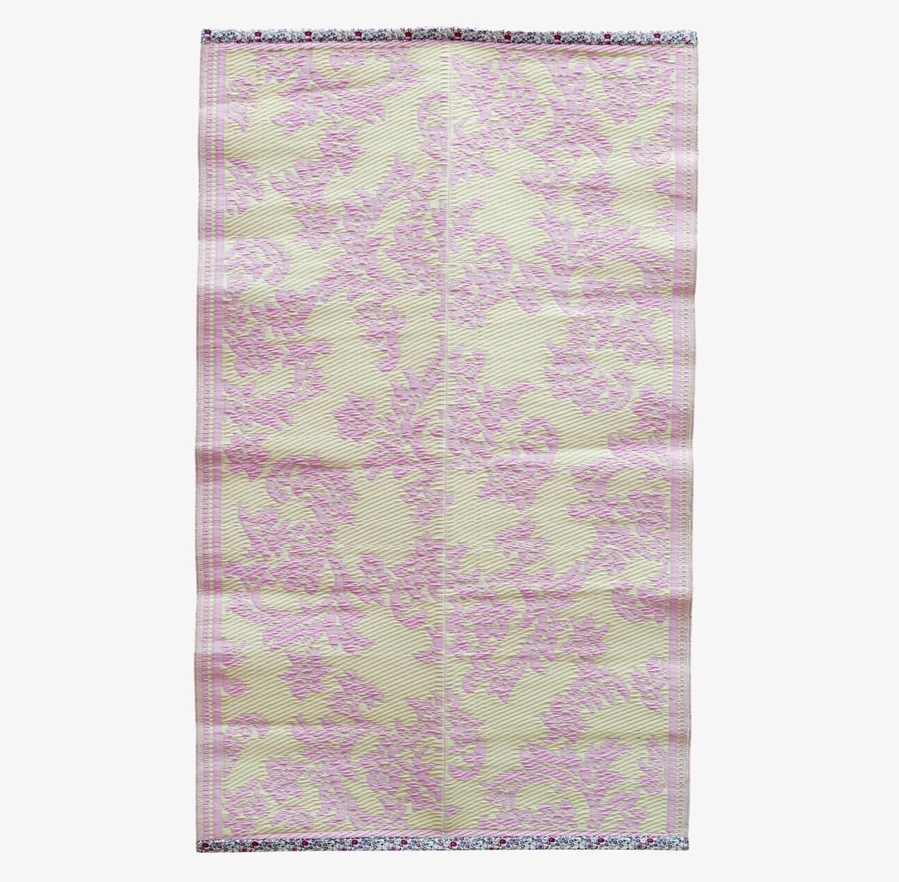 Matta Flower Design Small från Rice med rosa blommönster