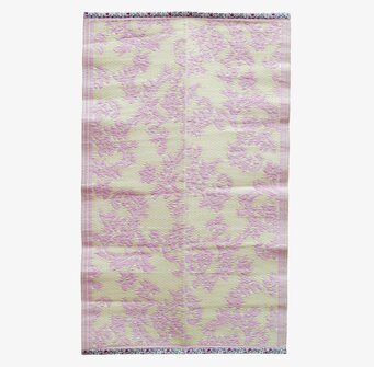 Matta Flower Design Small från Rice med rosa blommönster