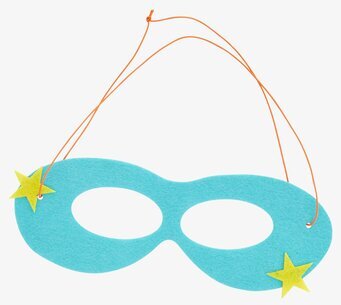 Filtmask Superhjältar från Rice mot vit bakgrund