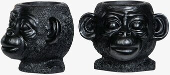 Kruka Apa Kid Svart från A Lot Decoration med detaljerad yta