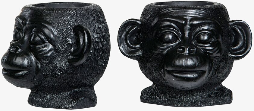 Kruka Apa Kid Svart från A Lot Decoration med detaljerad yta