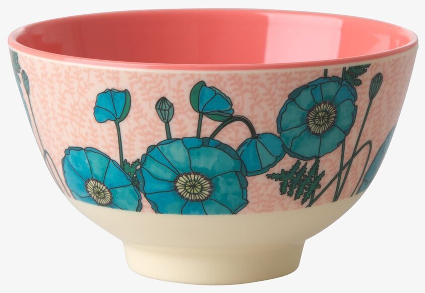 Liten Skål Blue Poppy Print från Rice med blå vallmoblommor