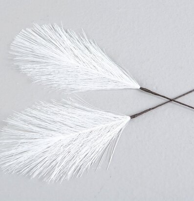 Fjäder/Tråd Vit från A Lot Decoration mot grå bakgrund