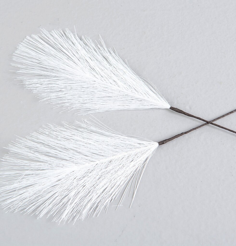 Fjäder/Tråd Vit från A Lot Decoration mot grå bakgrund