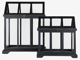 Växthus/Drivhus Svart från A Lot Decoration med glasväggar