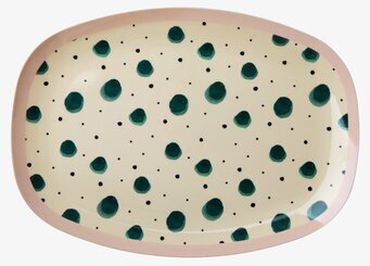 Tallrik Watercolor Splash Print från Rice med färgglatt mönster