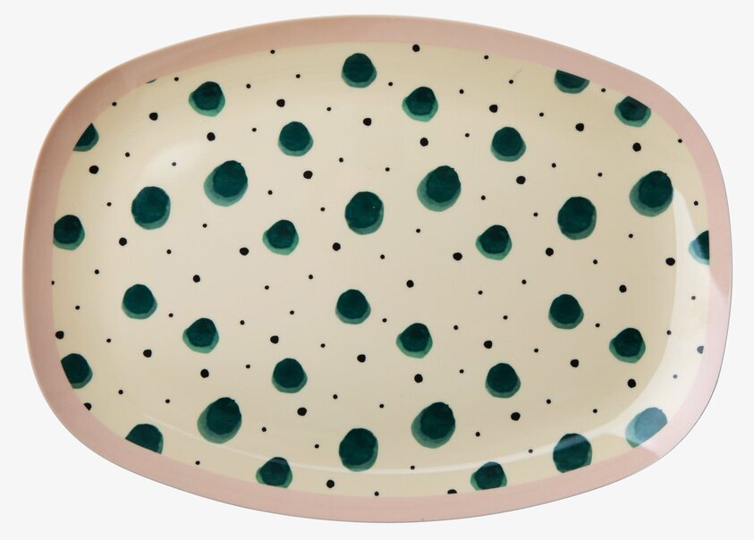 Tallrik Watercolor Splash Print från Rice med färgglatt mönster