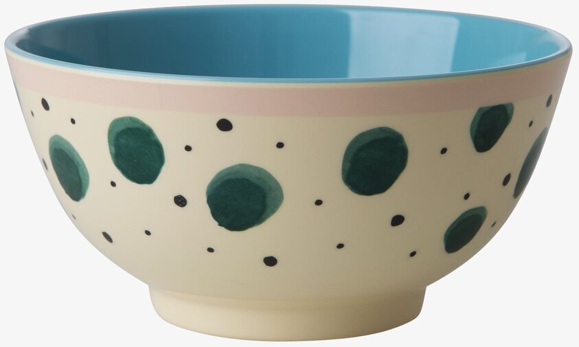 Skål Watercolor Splash Print från Rice med färgglada prickar