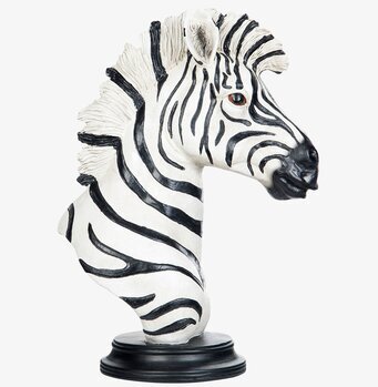 Staty Zebra Stående från A Lot Decoration, detaljrik skulptur