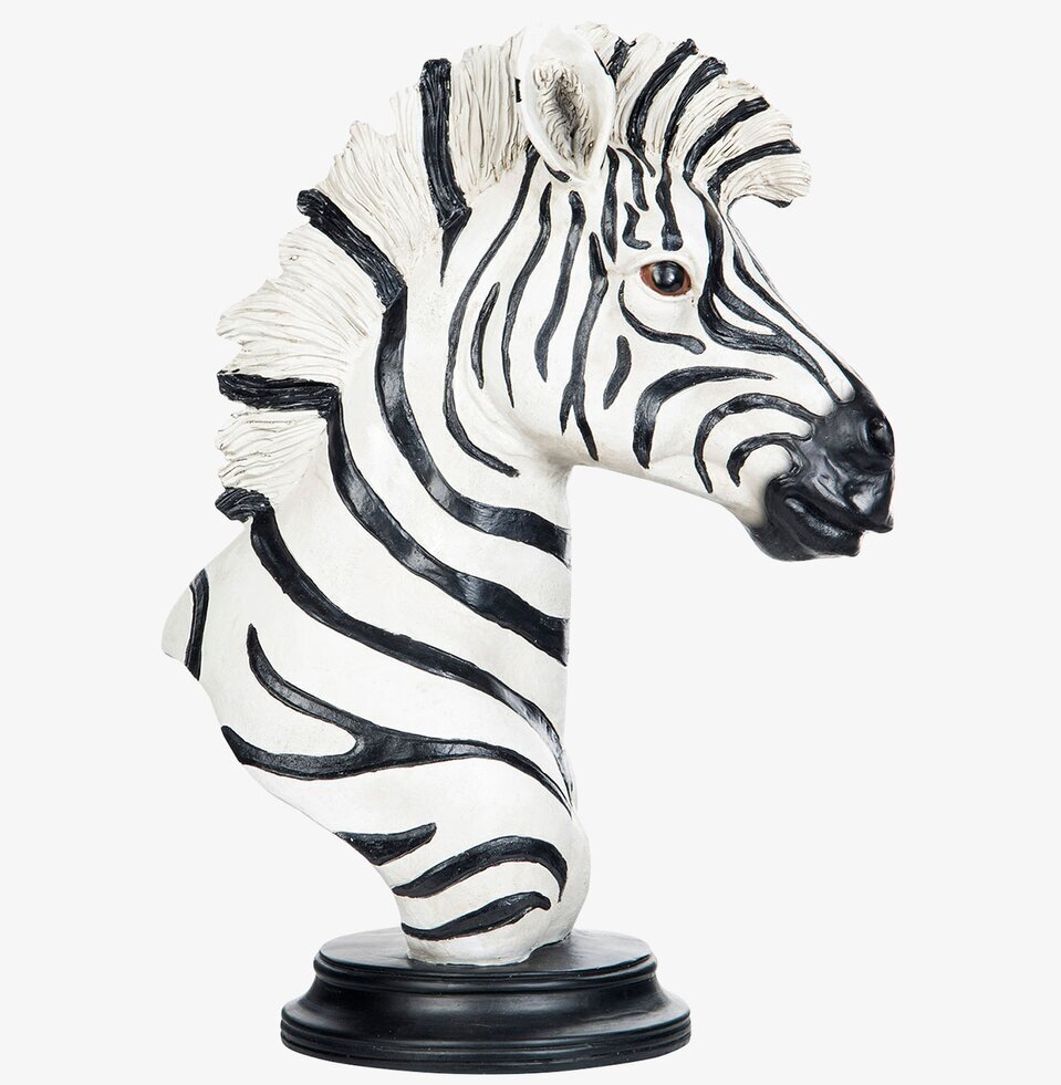 Staty Zebra Stående från A Lot Decoration, detaljrik skulptur