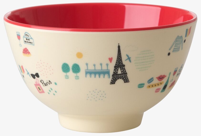 Liten Skål Paris Print från Rice med färgglatt Paris-motiv