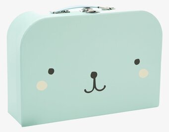 Barnväskor - Set om 3 från Rice, ljusgrön väska med ansikte