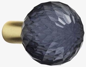 Glasknopp Smoke Rund från Cozy Living med facetterad yta