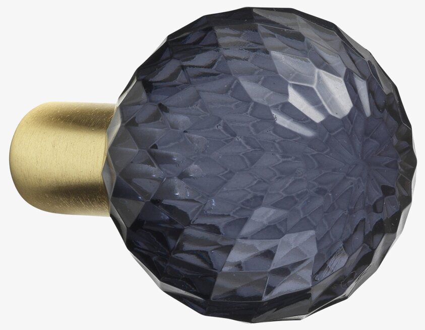 Glasknopp Smoke Rund från Cozy Living med facetterad yta