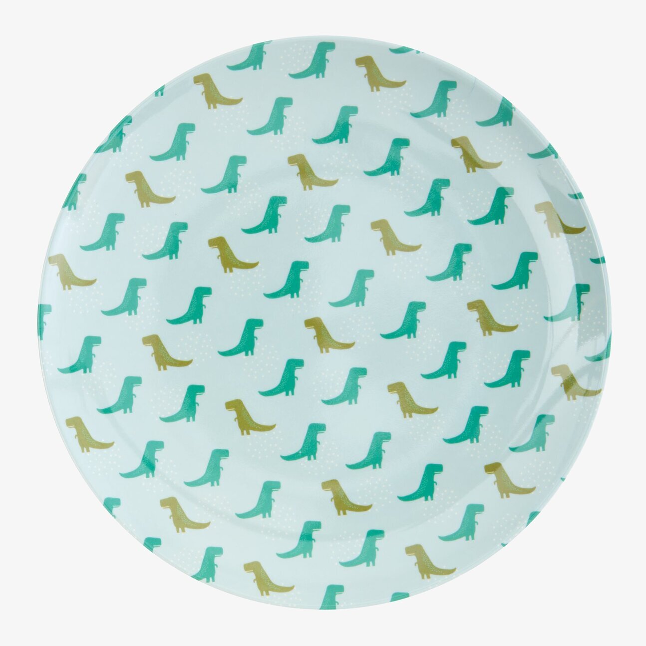 Barntallrik Dino Print från Rice med färgglada dinosaurier