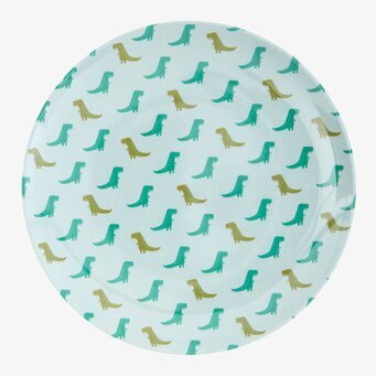 Barntallrik Dino Print från Rice med färgglada dinosaurier