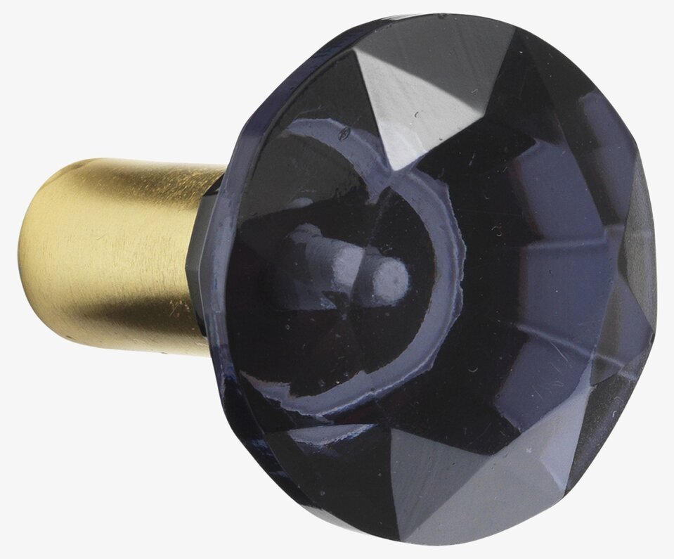 Glasknopp Smoke S från Cozy Living, facetterat glas och metall