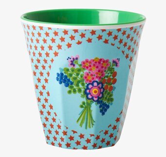 Mugg Stjärnor från Rice med färgglad design och blommotiv