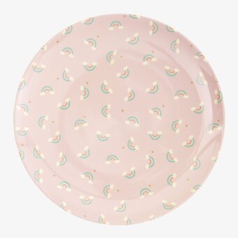 Barntallrik Rainbow Print från Rice med färgglada regnbågar