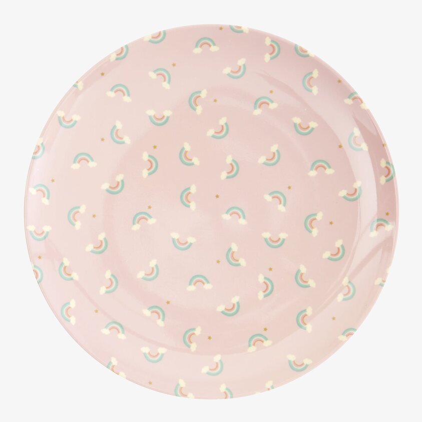 Barntallrik Rainbow Print från Rice med färgglada regnbågar
