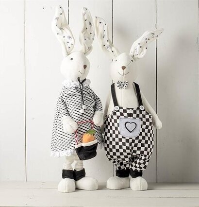 Stående Påskhare Svart/Vit från Multi Agentur på vit yta