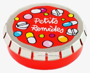 Småburk röd från Derriére la porte med färgglatt lock