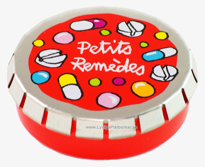 Småburk röd från Derriére la porte med färgglatt lock