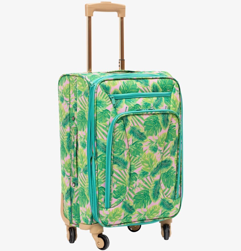 Resväska Leave Print från Rice med grönt bladmönster