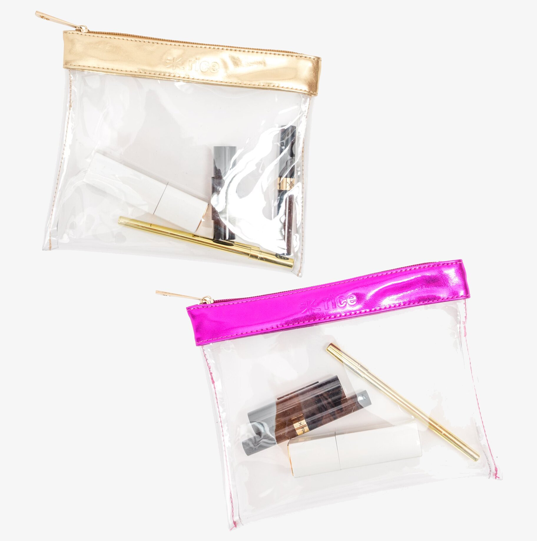 Förvaringspåse Transparent från Rice med dragkedja och färg