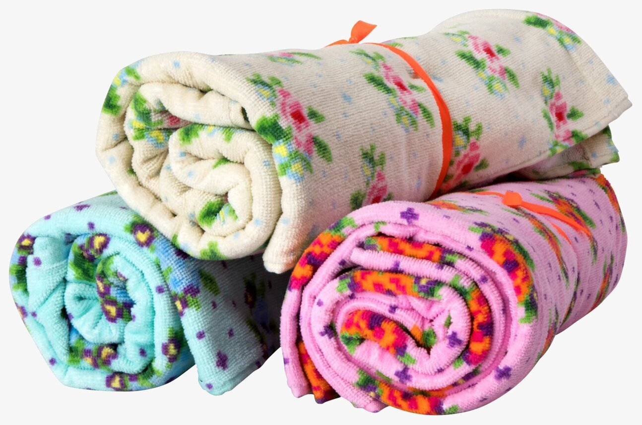 Gästhandduk Cross Stitch från Rice med blommigt mönster