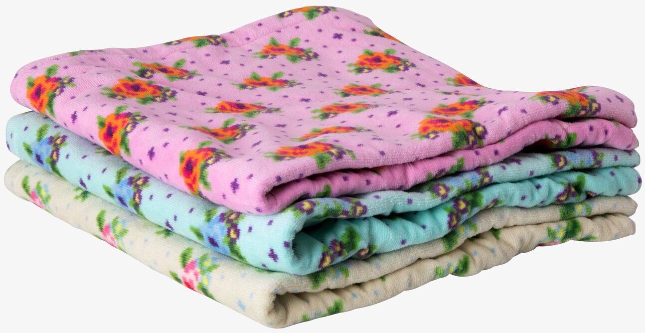 Gästhandduk Cross Stitch från Rice, färgglad och mönstrad